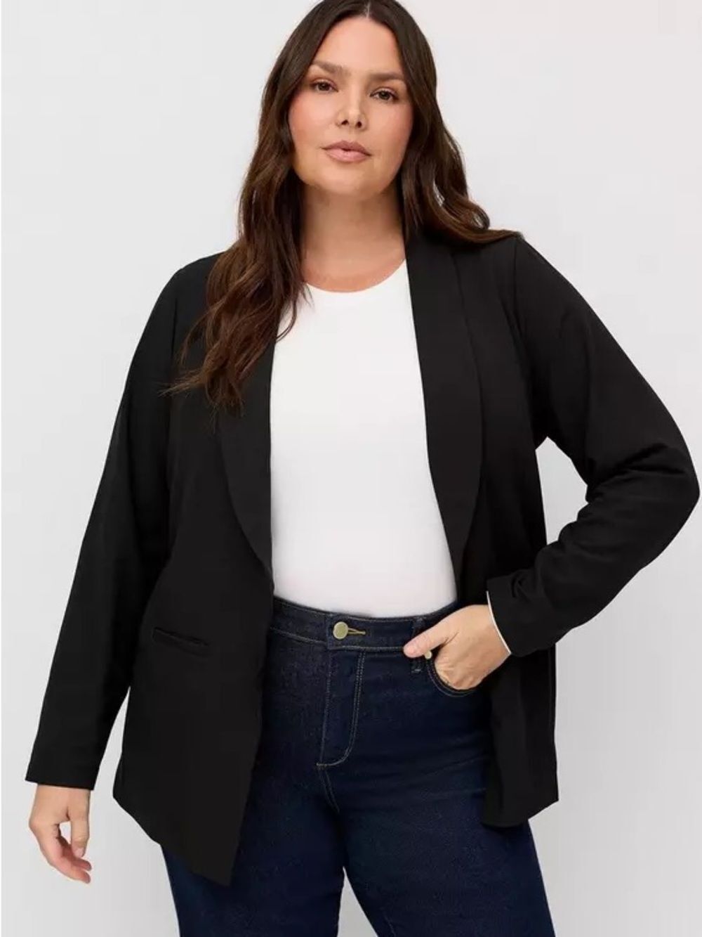Torrid Classic Studio Crepe Shawl Collar Blazer Deep Black NWT 4/4X/26 Career